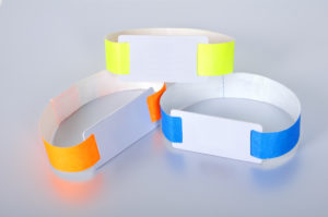 three rfid id bracelet, close up